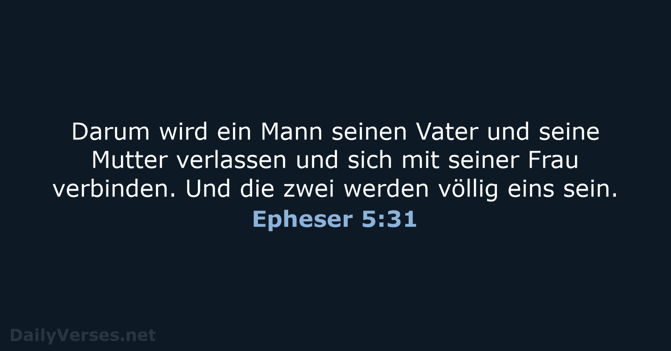 Epheser 5:31 - NeÜ