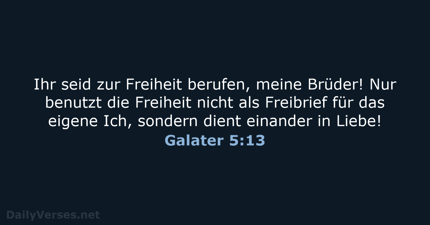 Galater 5:13 - NeÜ
