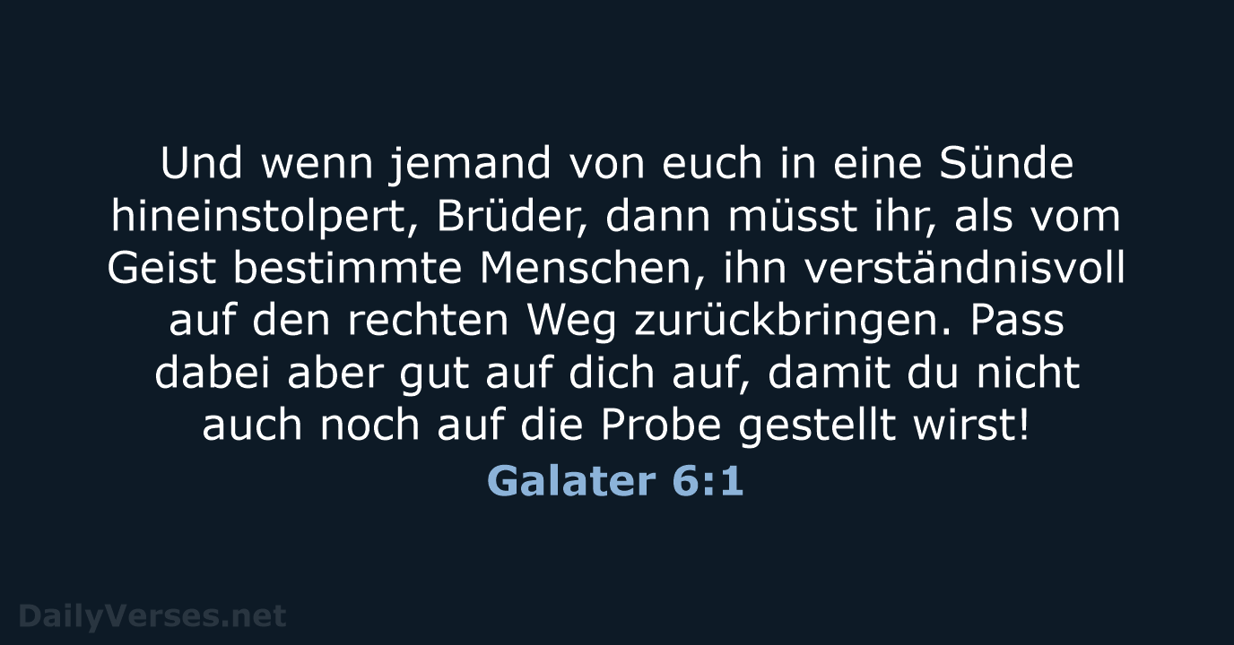 Galater 6:1 - NeÜ
