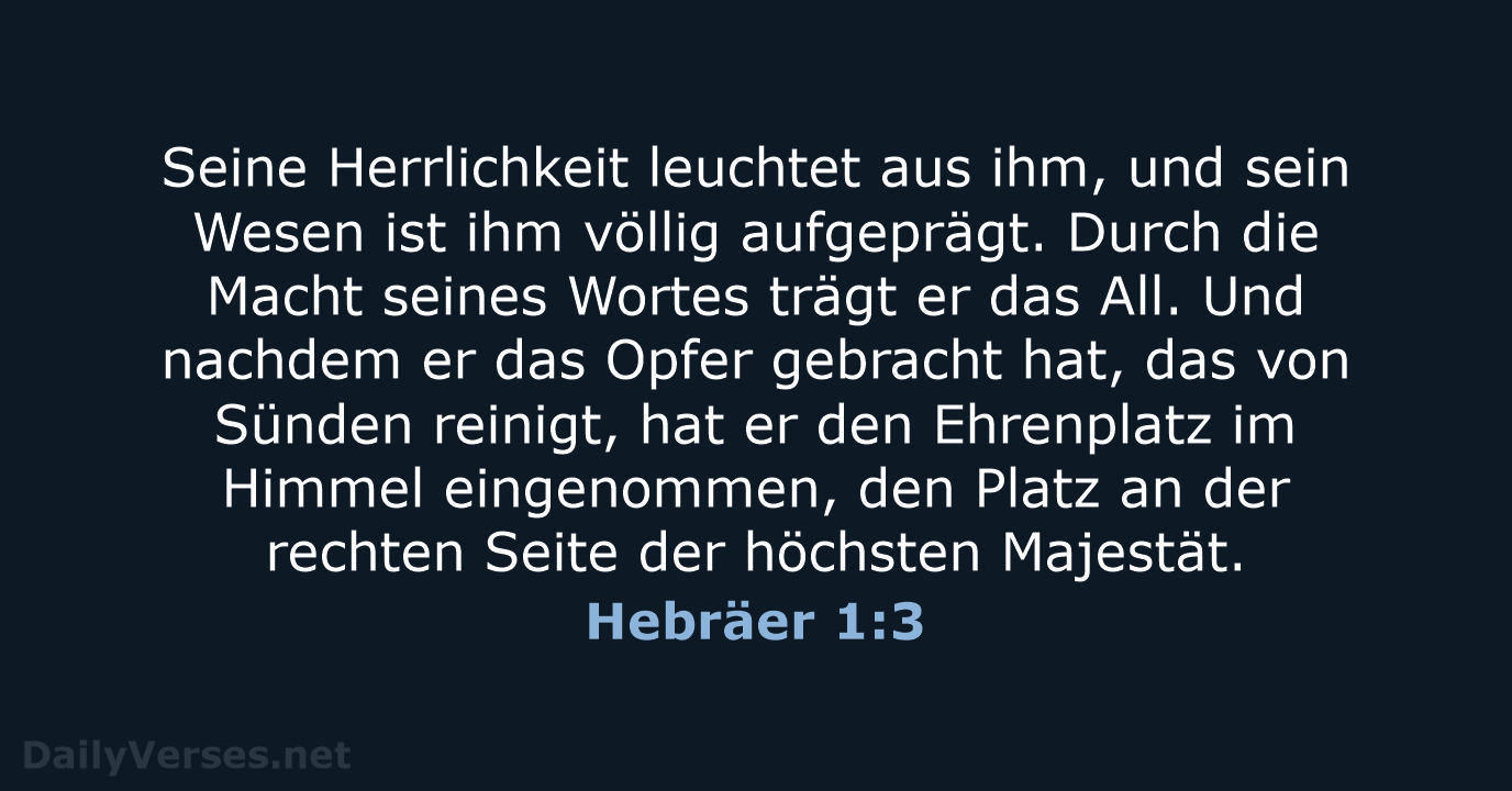 Hebräer 1:3 - NeÜ