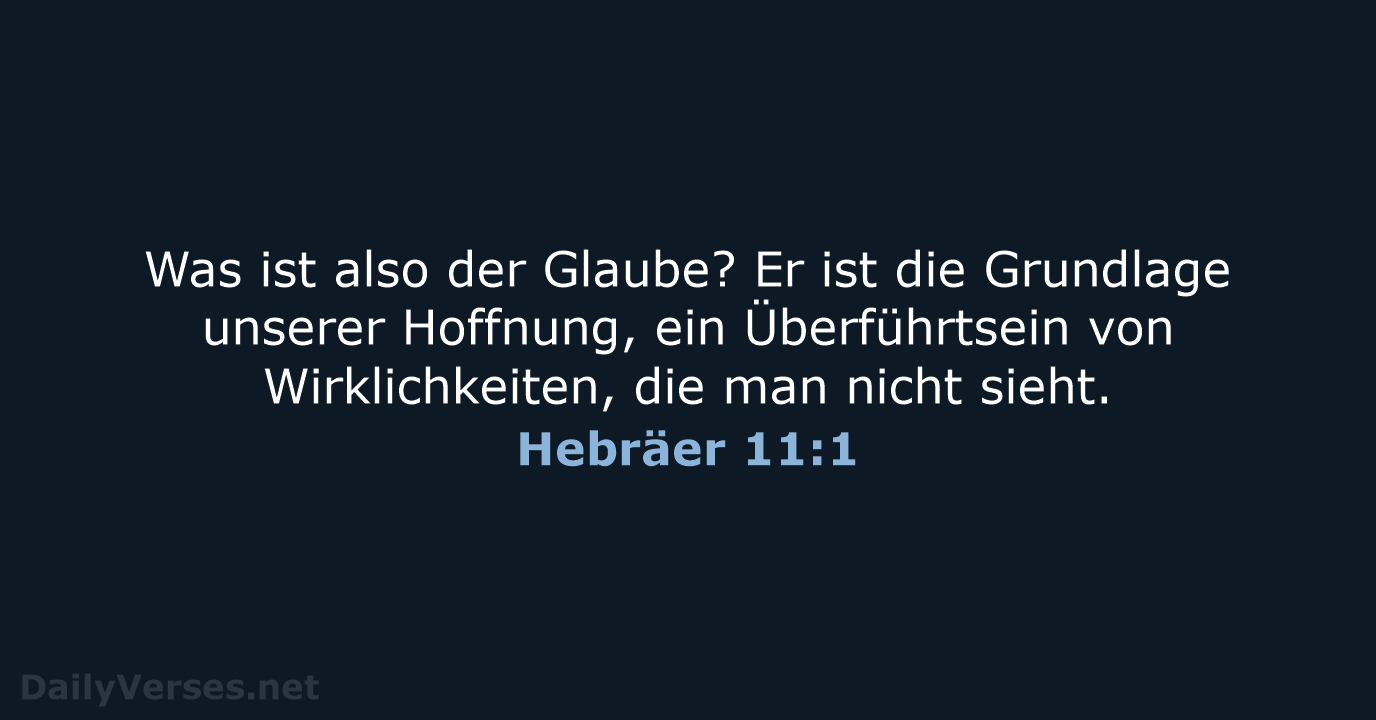 Hebräer 11:1 - NeÜ