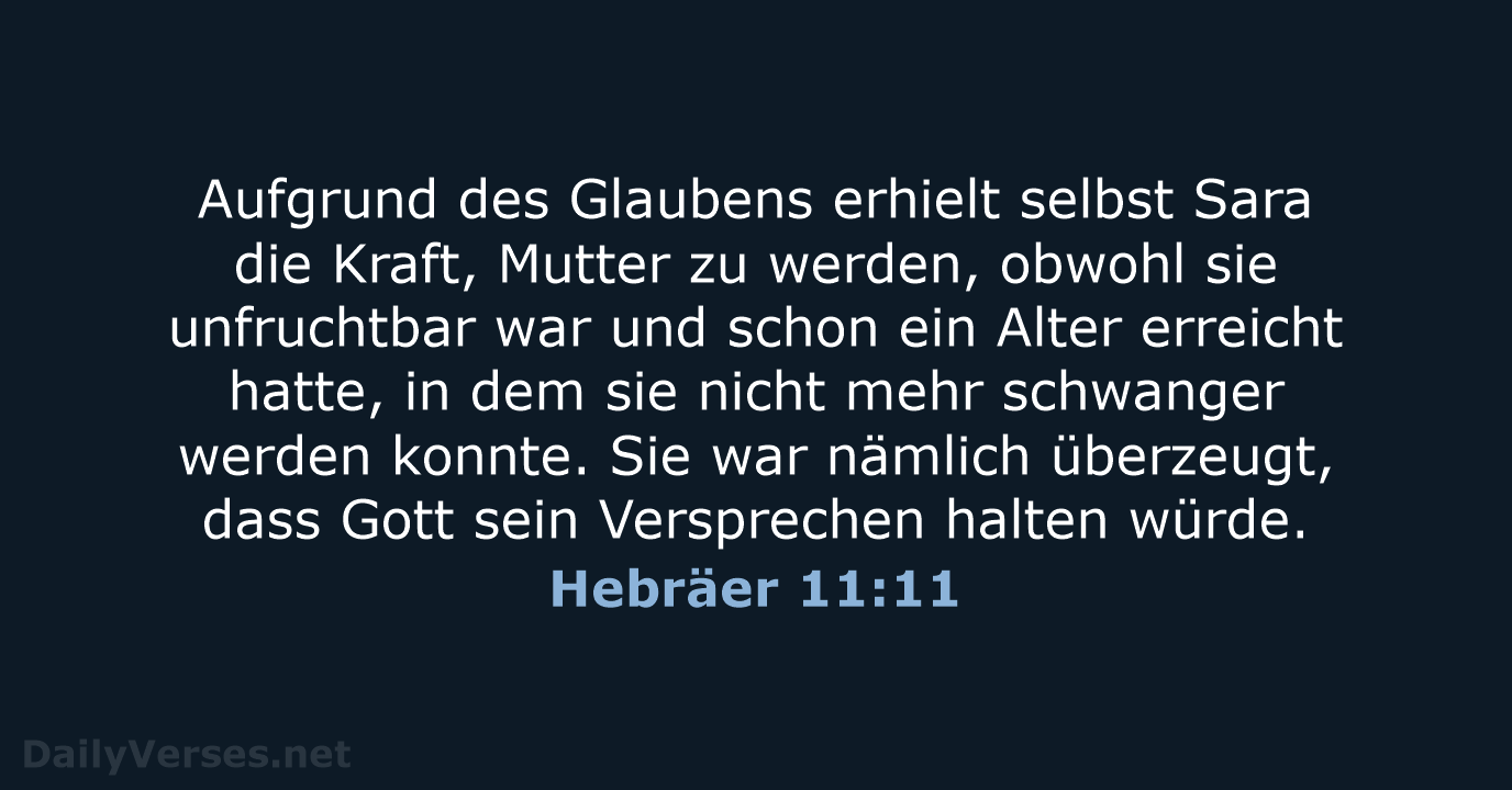 Hebräer 11:11 - NeÜ