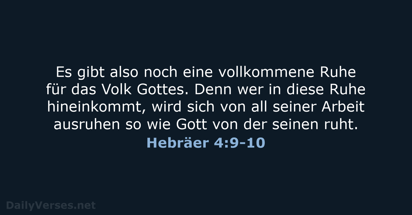 Hebräer 4:9-10 - NeÜ