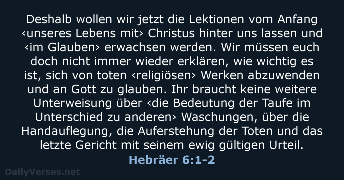 Hebräer 6:1-2 - NeÜ
