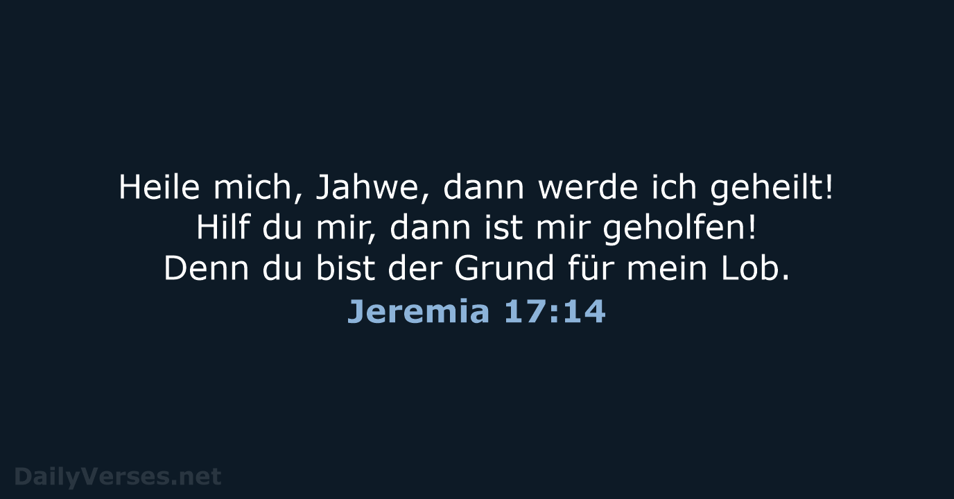 Jeremia 17:14 - NeÜ