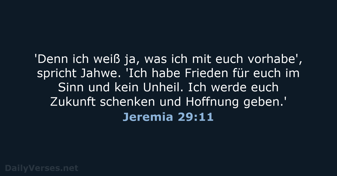 Jeremia 29:11 - NeÜ
