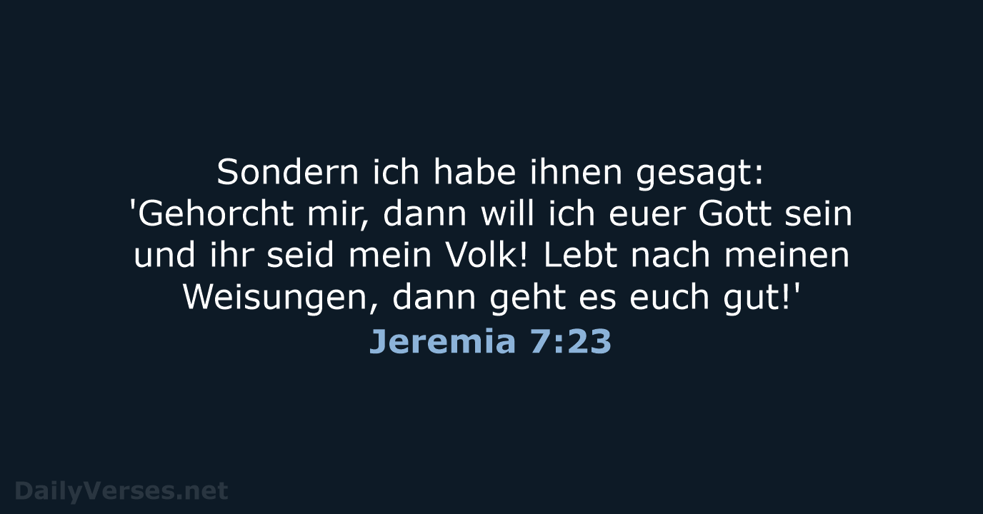 Jeremia 7:23 - NeÜ