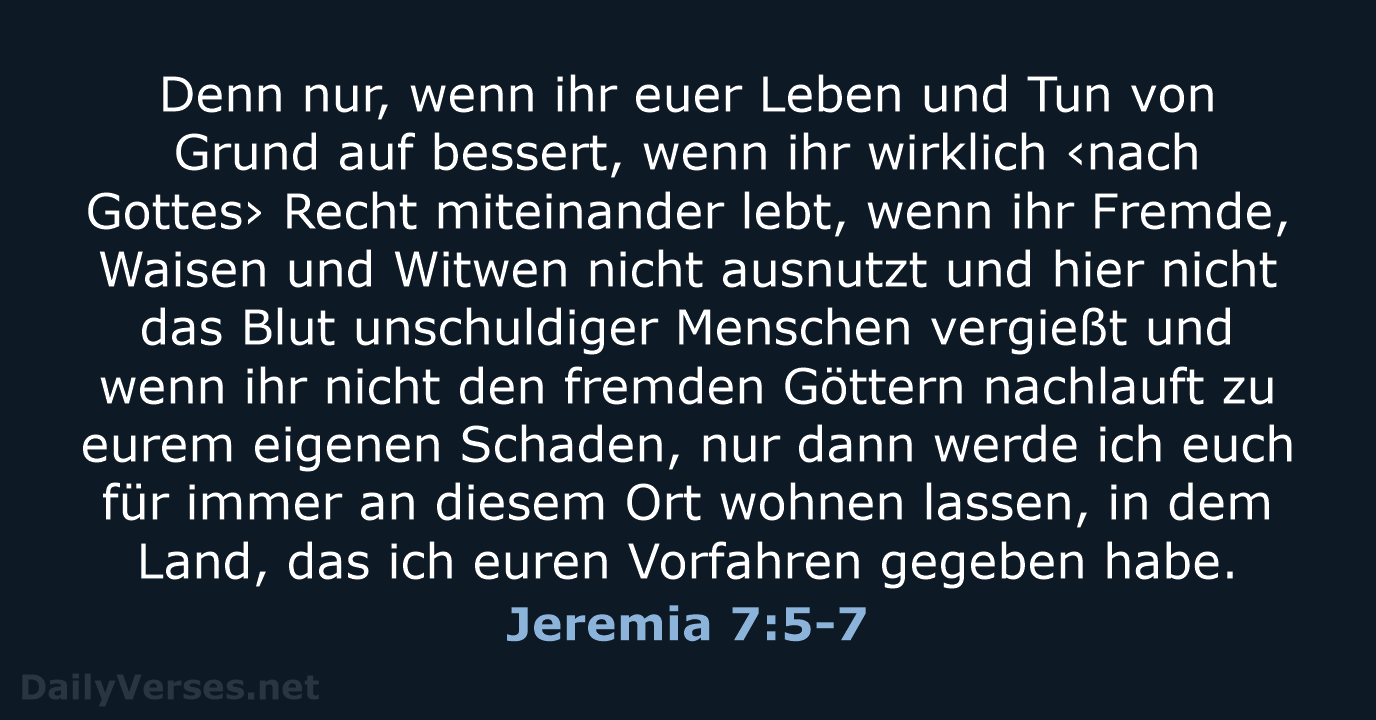 Jeremia 7:5-7 - NeÜ