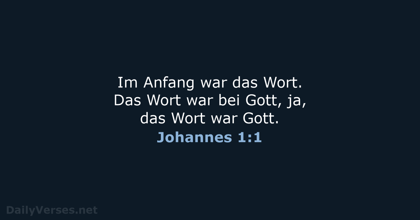 Johannes 1:1 - NeÜ