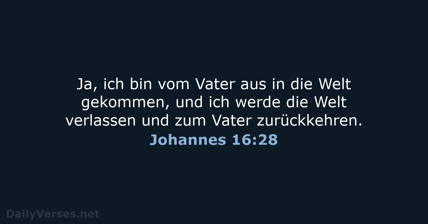 Johannes 16:28 - NeÜ