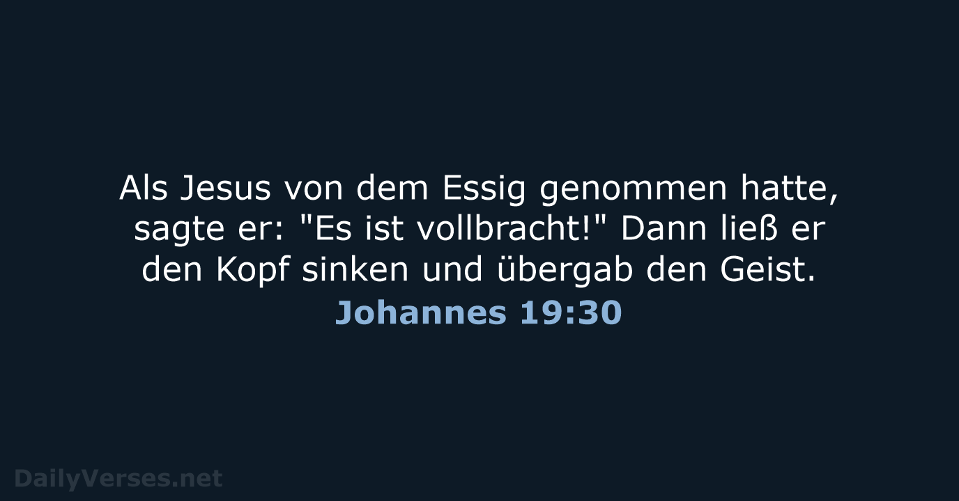 Johannes 19:30 - NeÜ