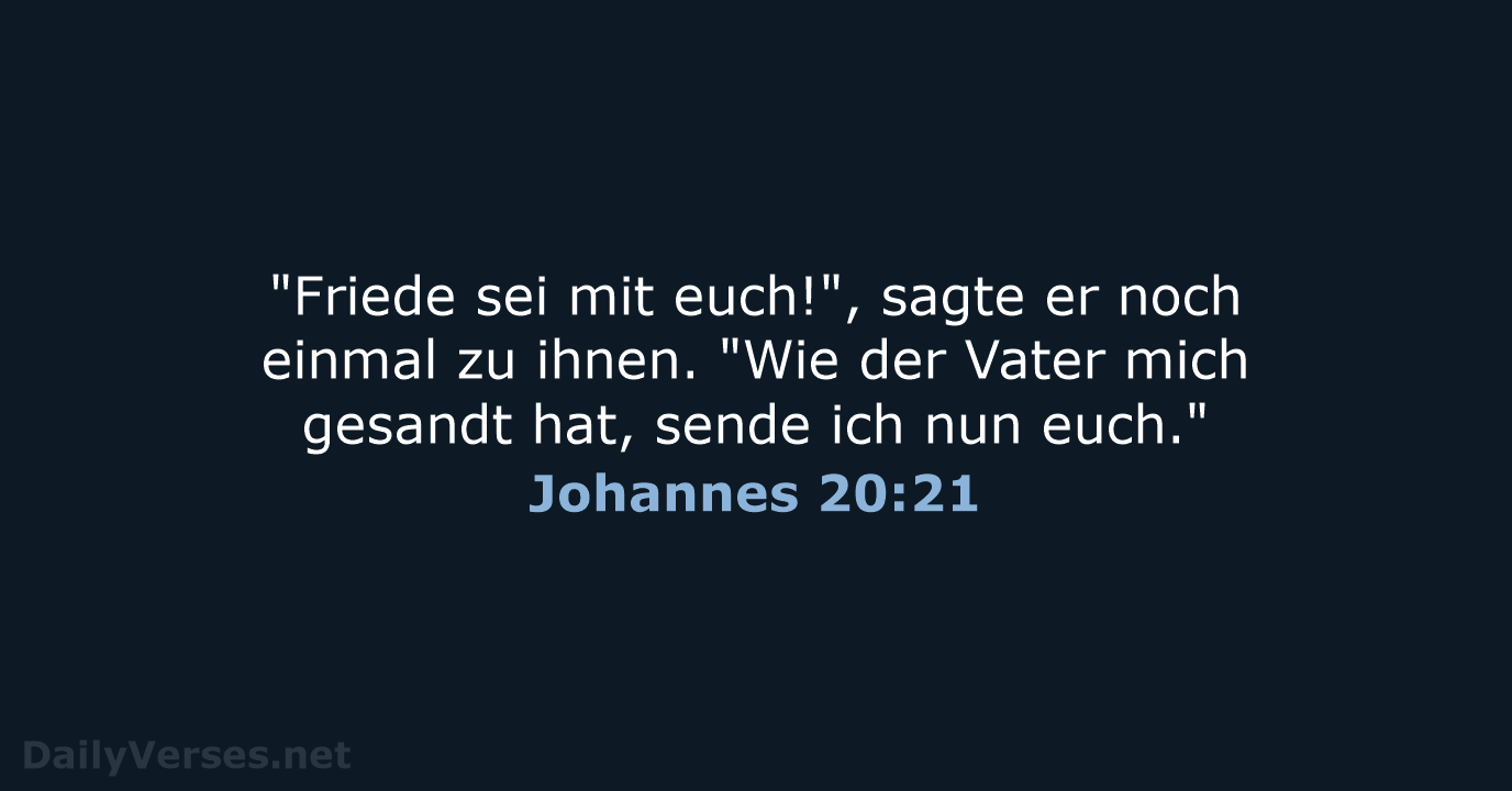 Johannes 20:21 - NeÜ