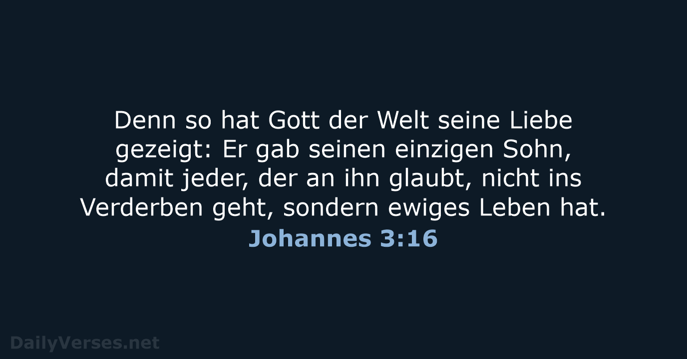 Johannes 3:16 - NeÜ