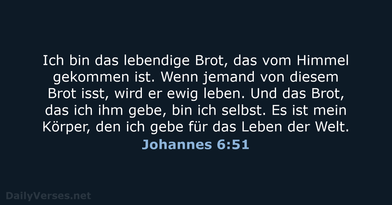 Johannes 6:51 - NeÜ