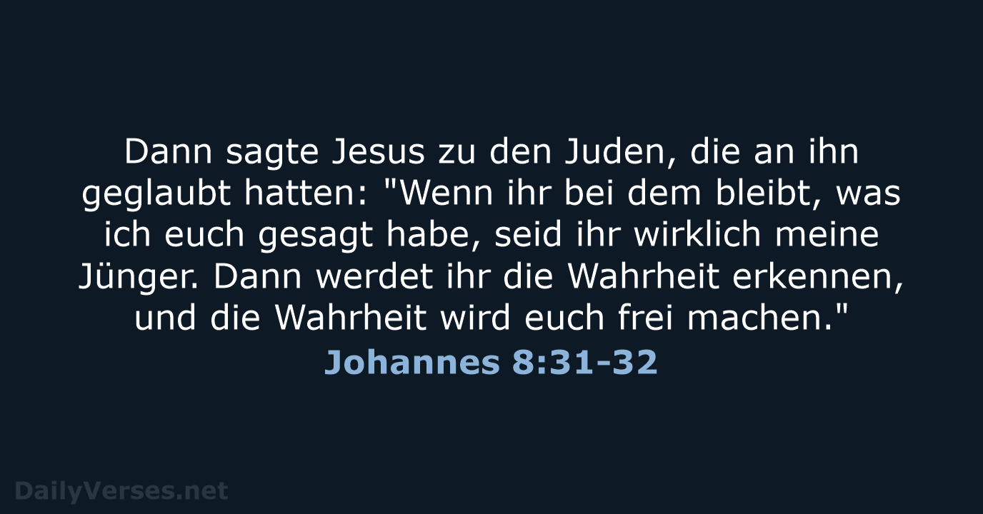 Johannes 8:31-32 - NeÜ
