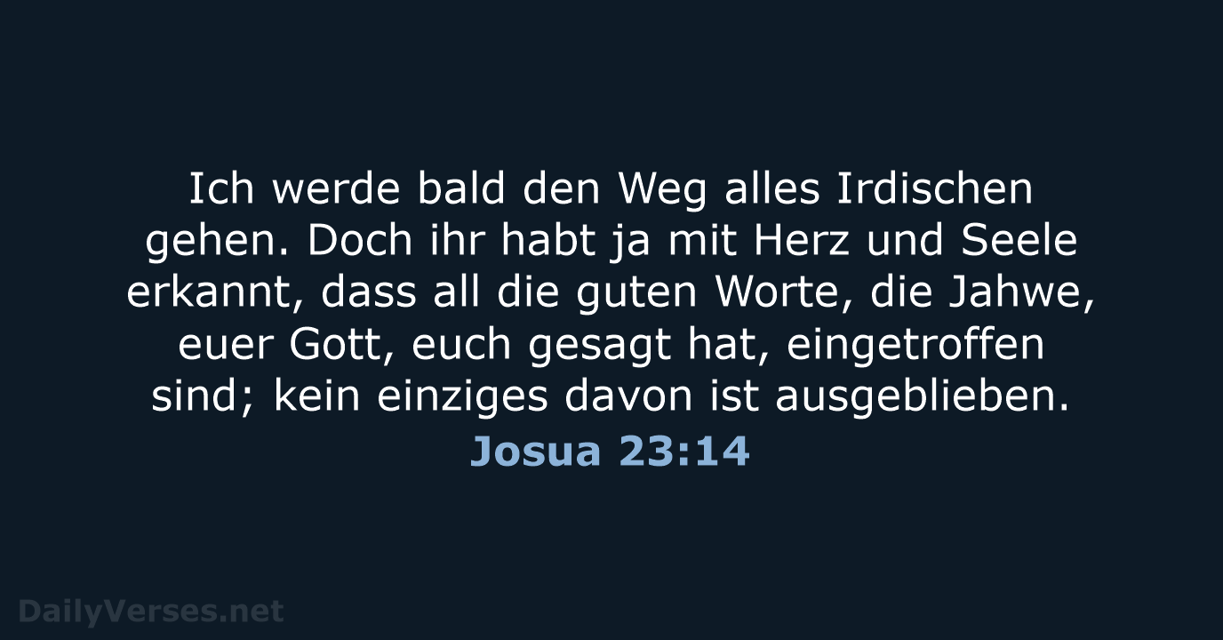 Josua 23:14 - NeÜ