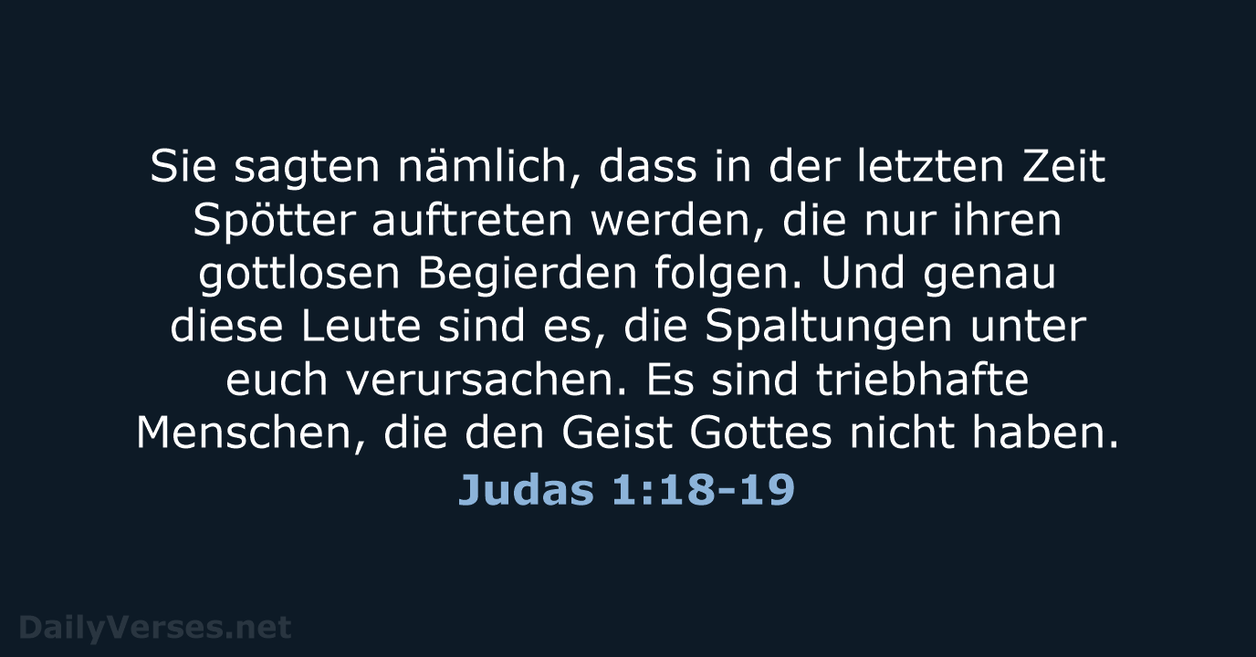 Judas 1:18-19 - NeÜ