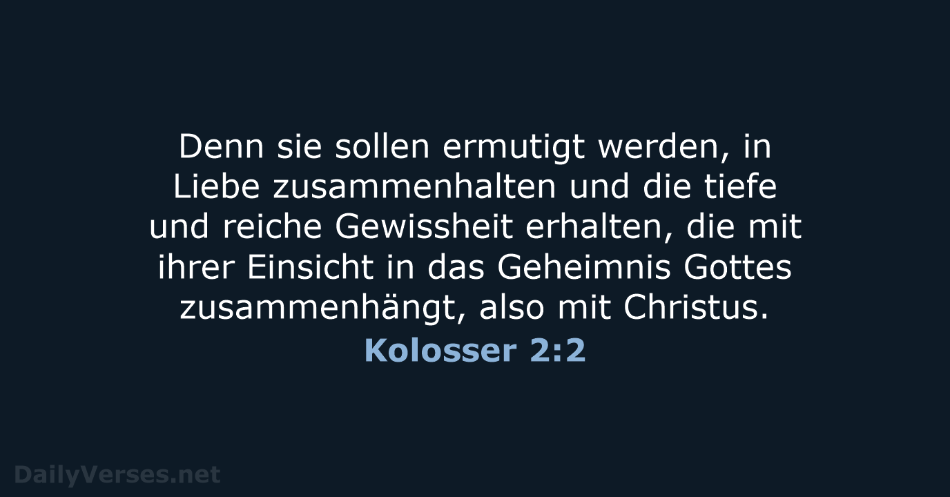 Kolosser 2:2 - NeÜ