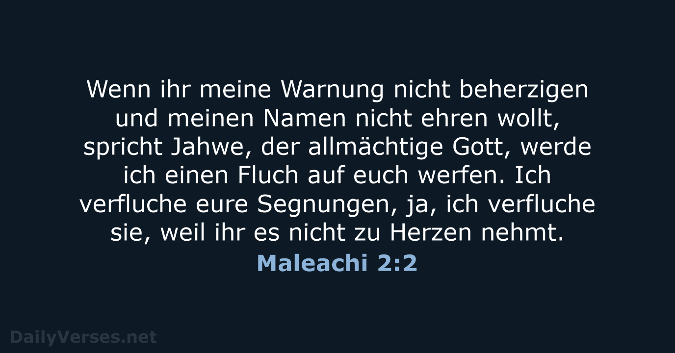 Maleachi 2:2 - NeÜ