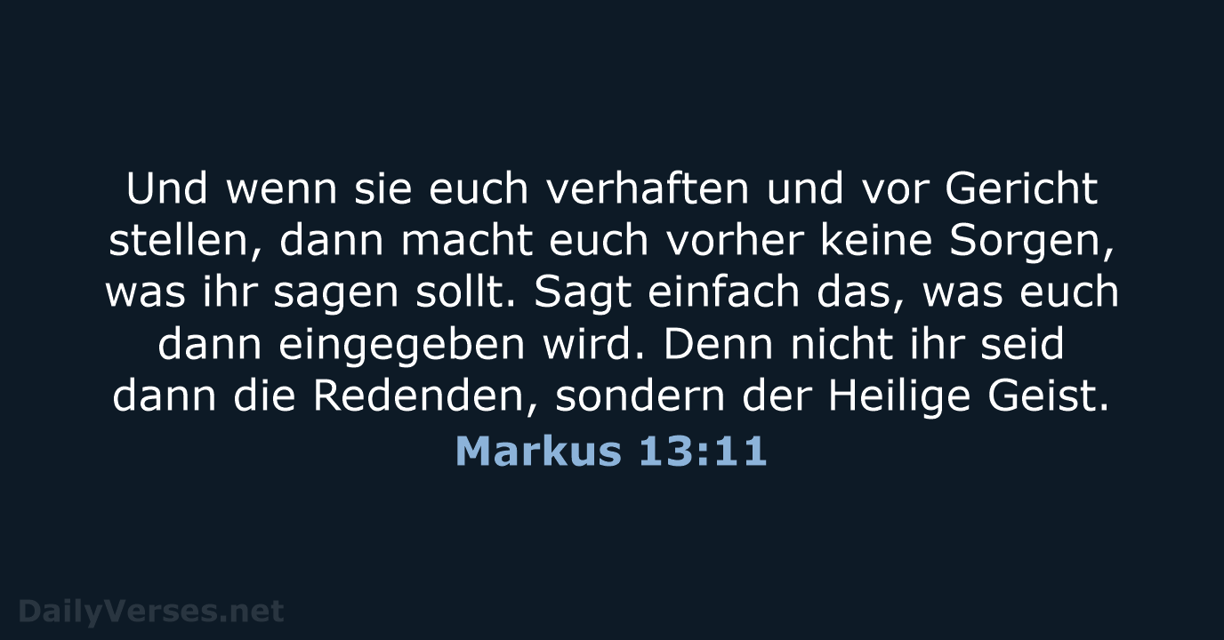 Markus 13:11 - NeÜ