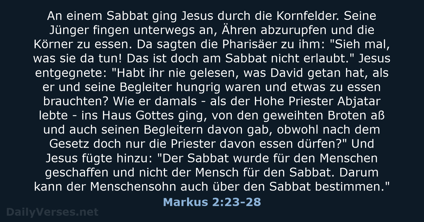 Markus 2:23-28 - NeÜ