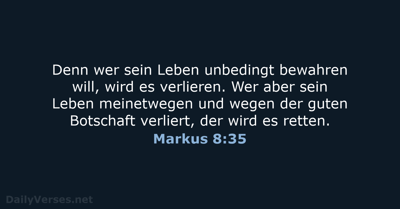 Markus 8:35 - NeÜ