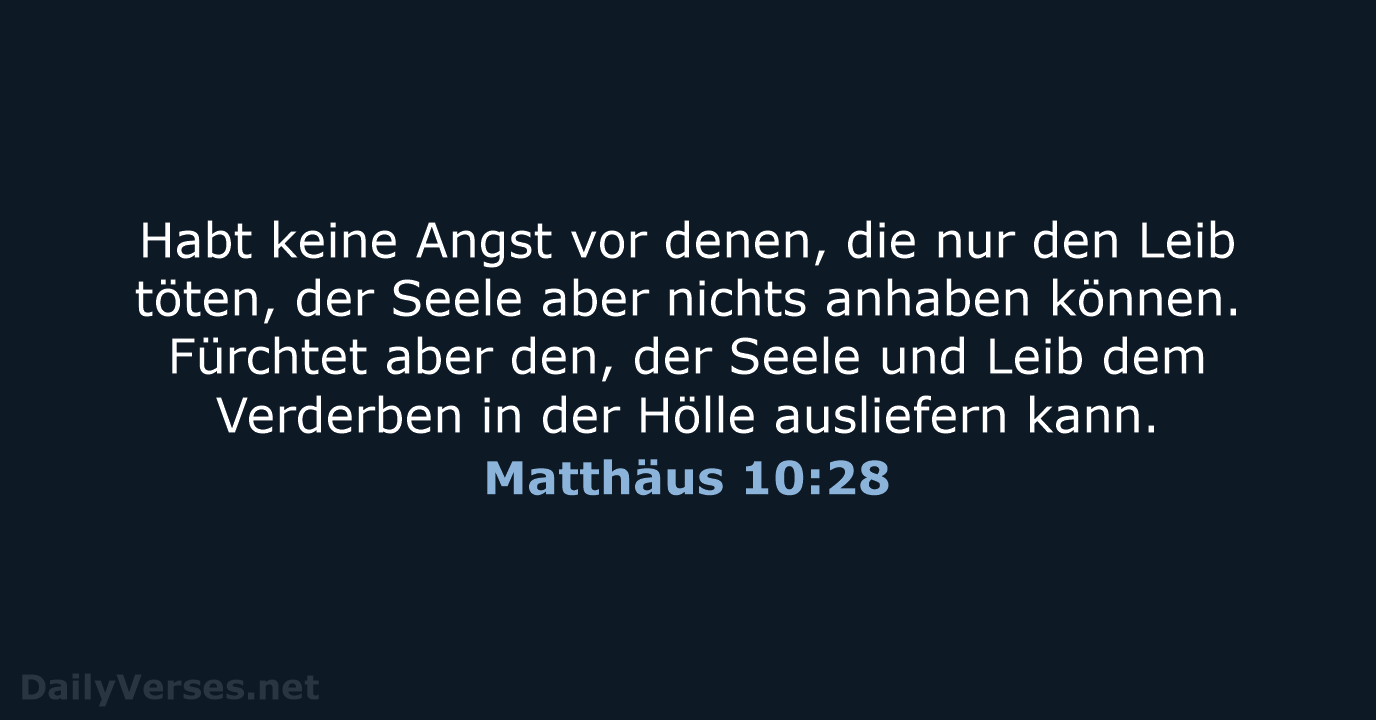 Matthäus 10:28 - NeÜ