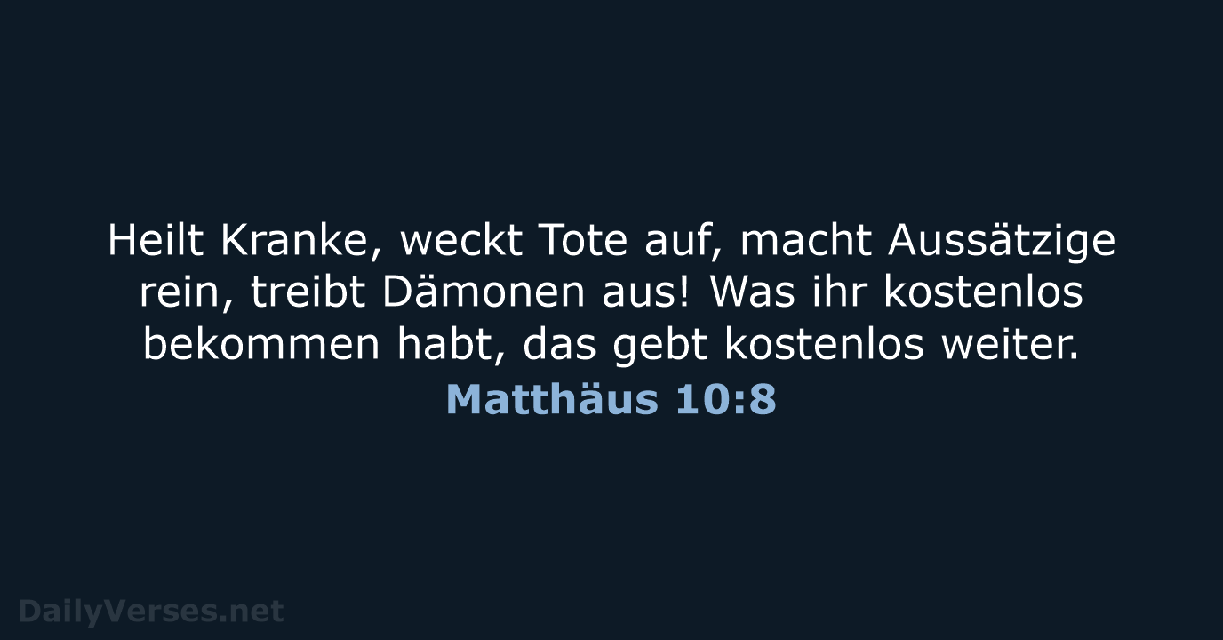 Matthäus 10:8 - NeÜ