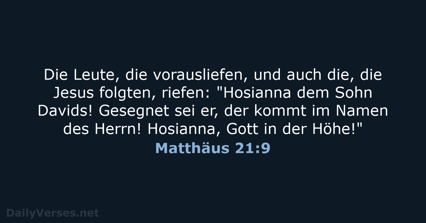 Matthäus 21:9 - NeÜ