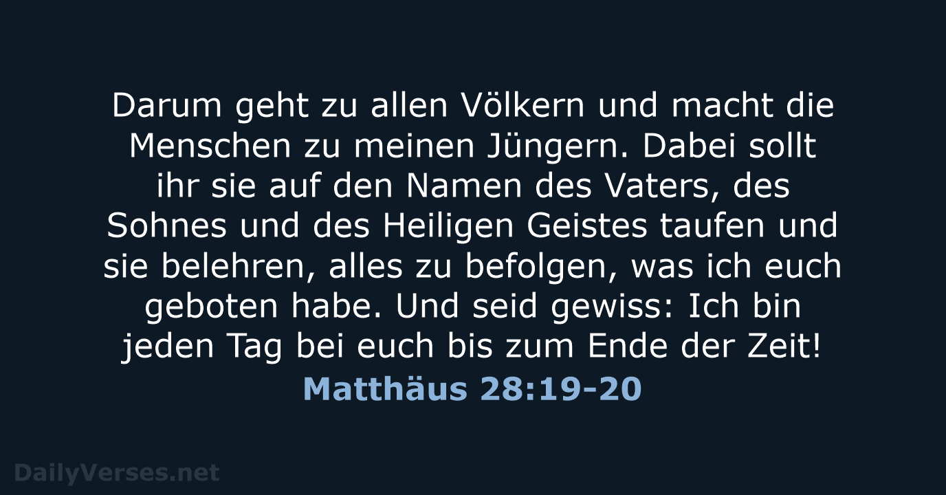 Matthäus 28:19-20 - NeÜ