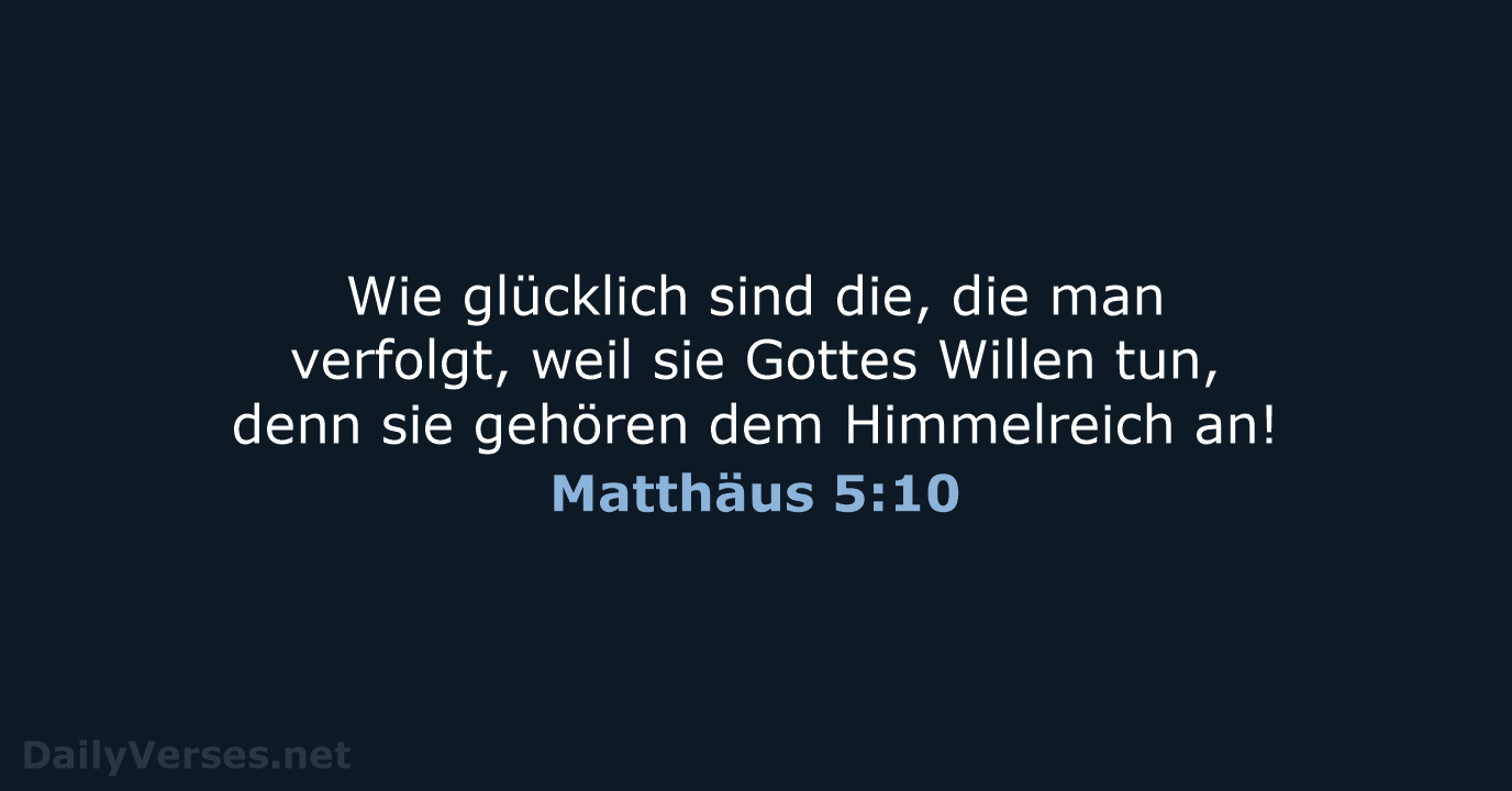 Matthäus 5:10 - NeÜ
