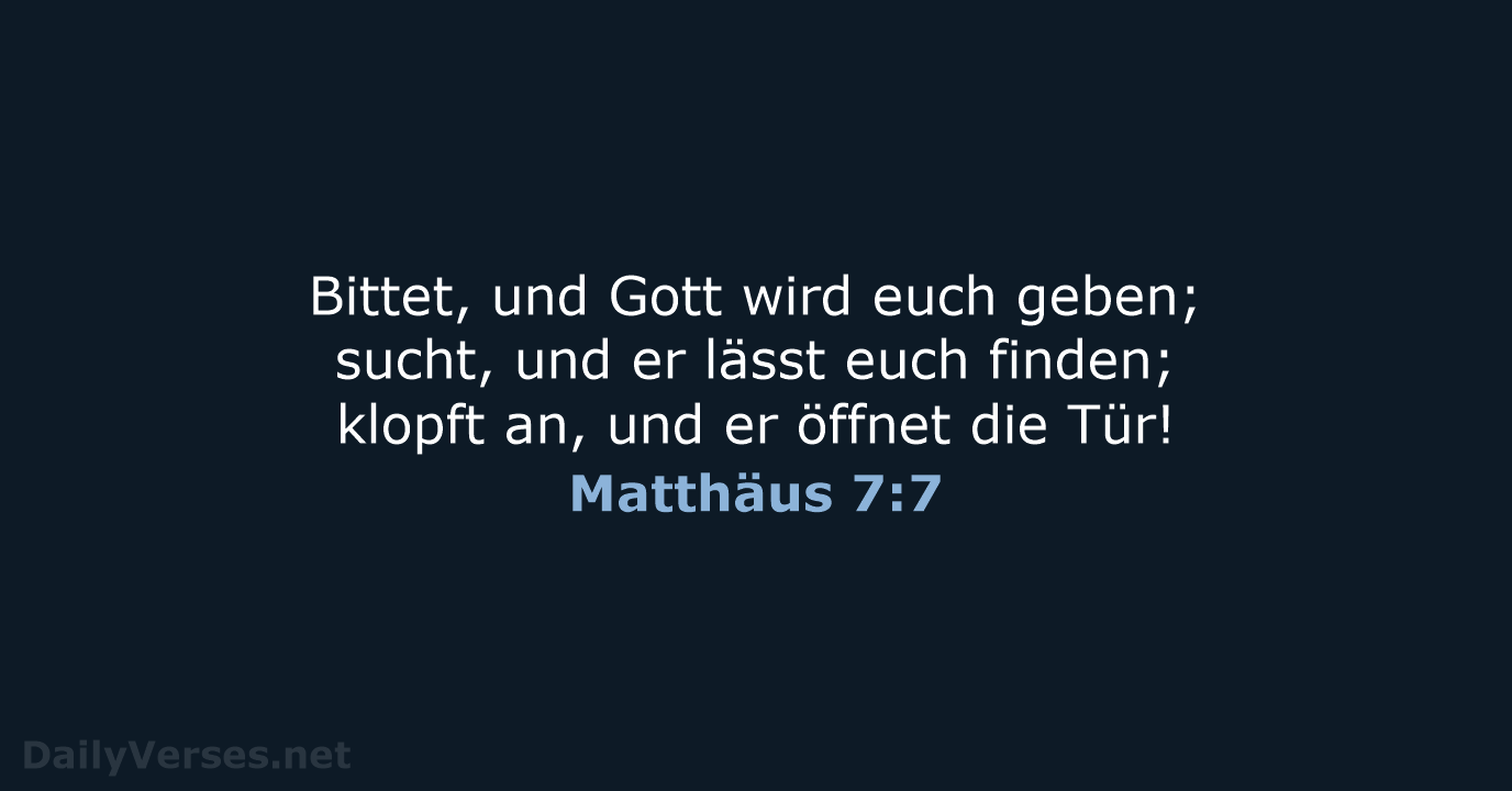 Matthäus 7:7 - NeÜ