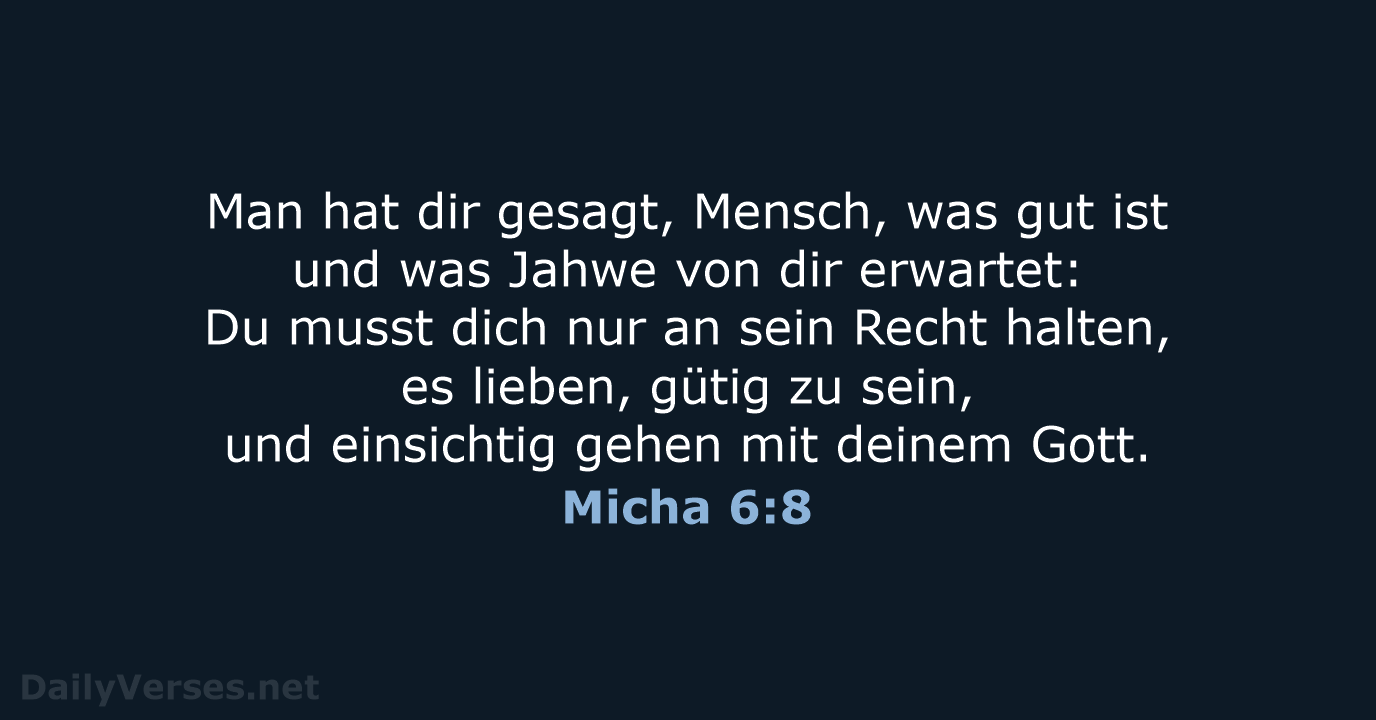 Micha 6:8 - NeÜ