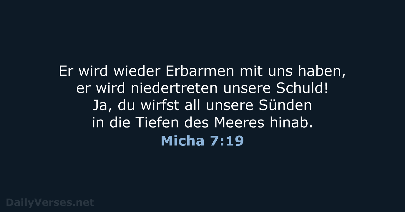 Micha 7:19 - NeÜ