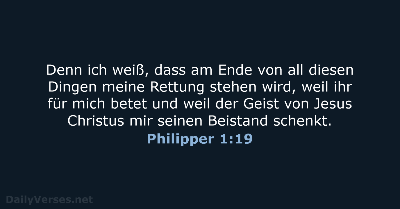 Philipper 1:19 - NeÜ
