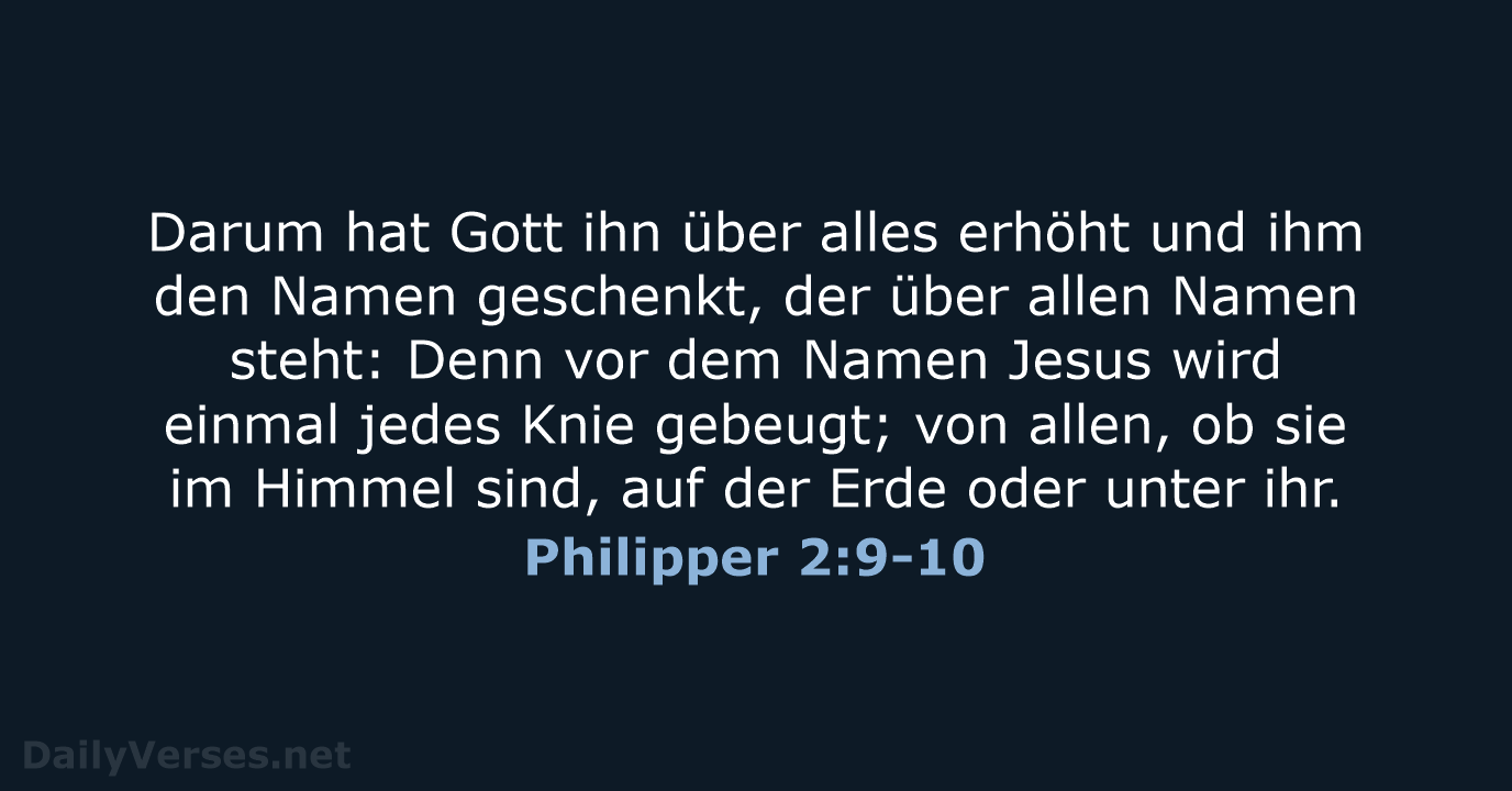 Philipper 2:9-10 - NeÜ