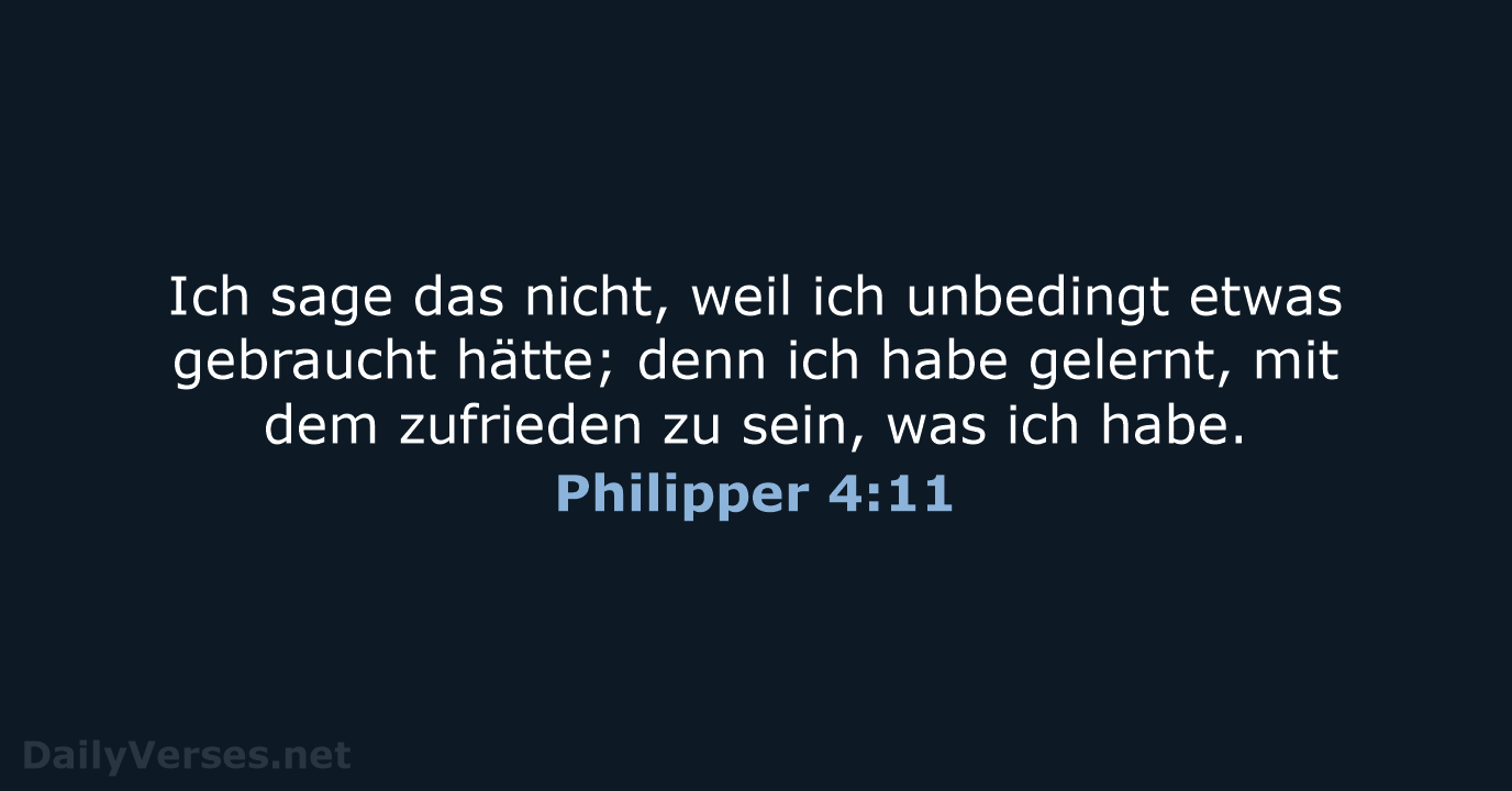 Philipper 4:11 - NeÜ