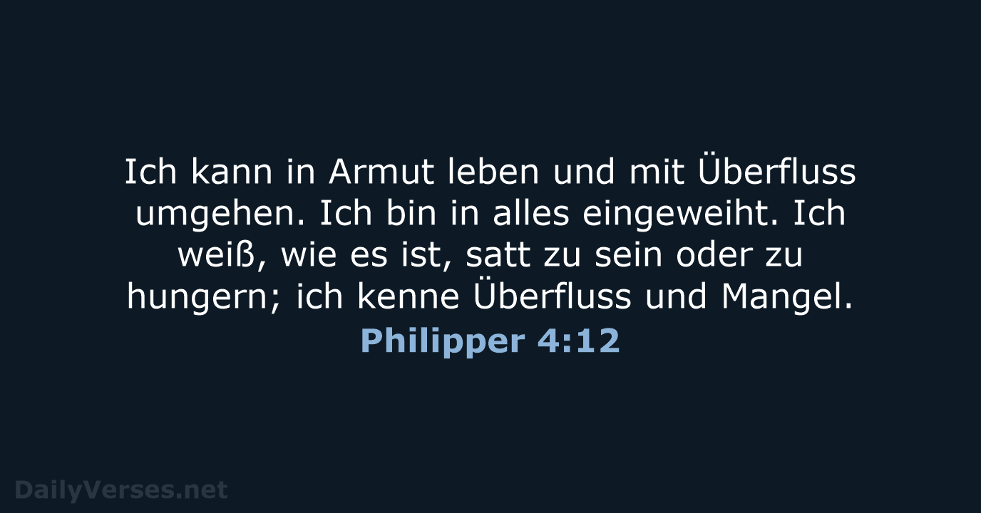 Philipper 4:12 - NeÜ