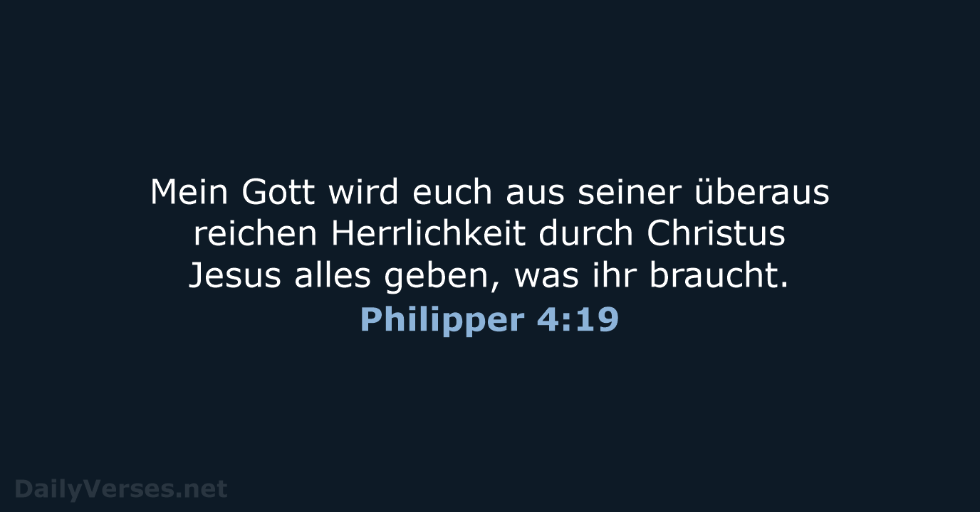 Philipper 4:19 - NeÜ