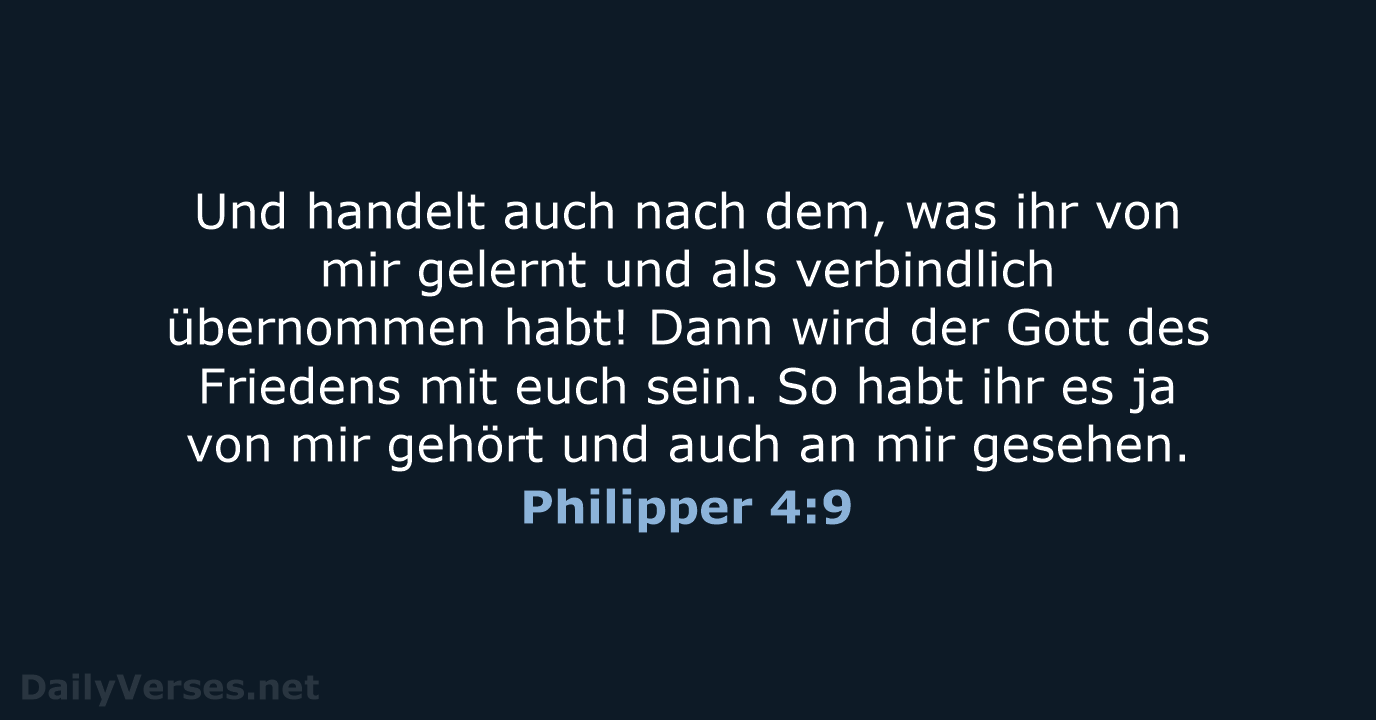 Philipper 4:9 - NeÜ