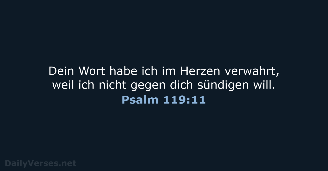 Psalm 119:11 - NeÜ