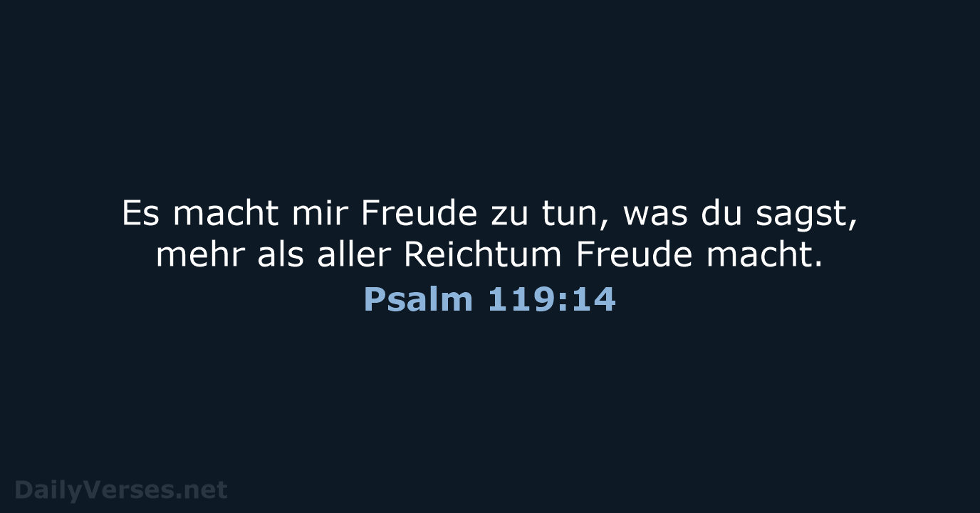 Psalm 119:14 - NeÜ