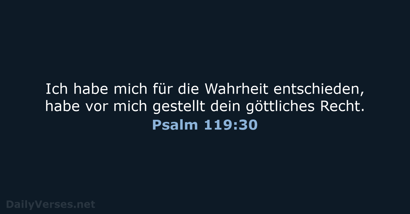Psalm 119:30 - NeÜ