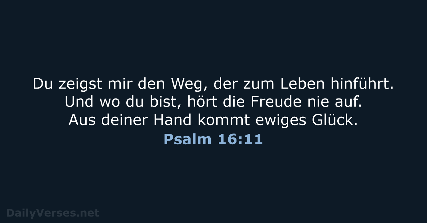 Psalm 16:11 - NeÜ