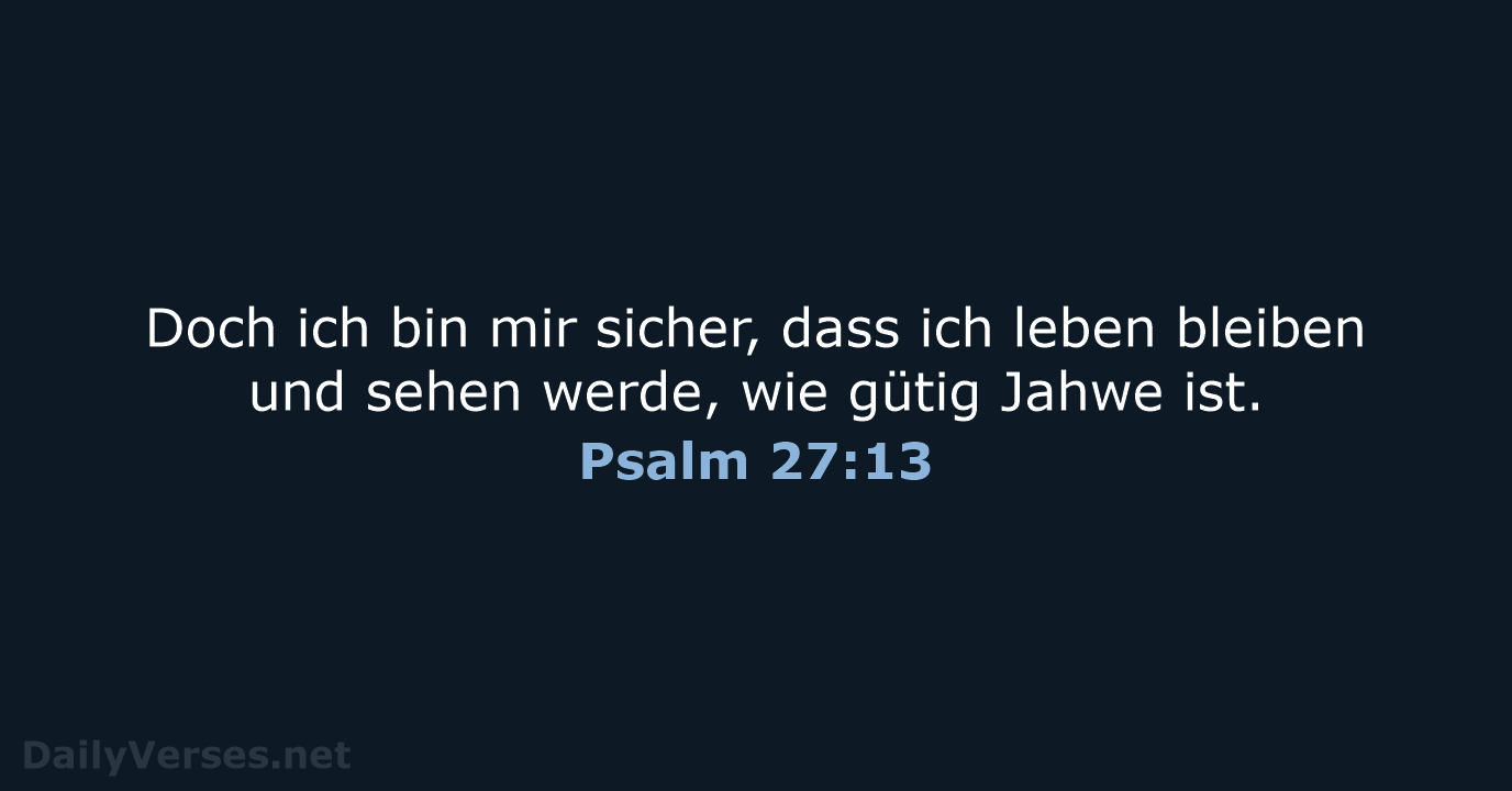Psalm 27:13 - NeÜ