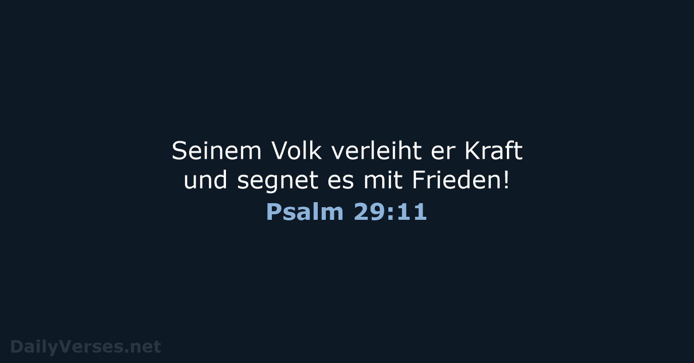 Psalm 29:11 - NeÜ