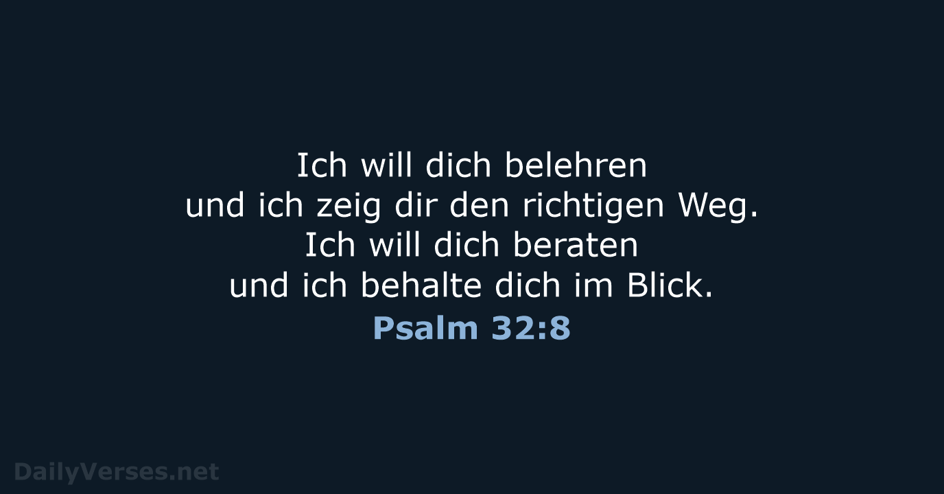 Psalm 32:8 - NeÜ