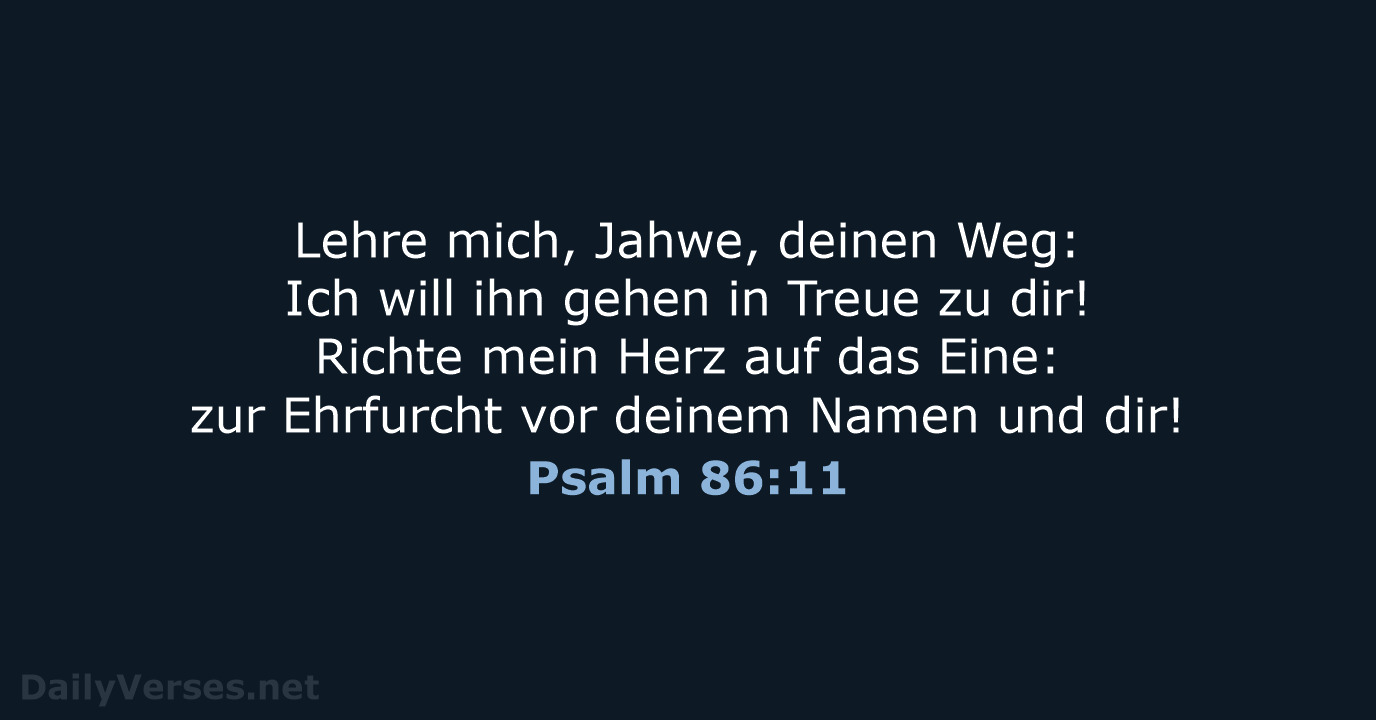 Psalm 86:11 - NeÜ