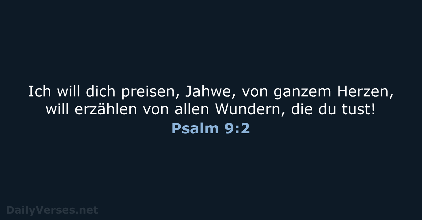 Psalm 9:2 - NeÜ