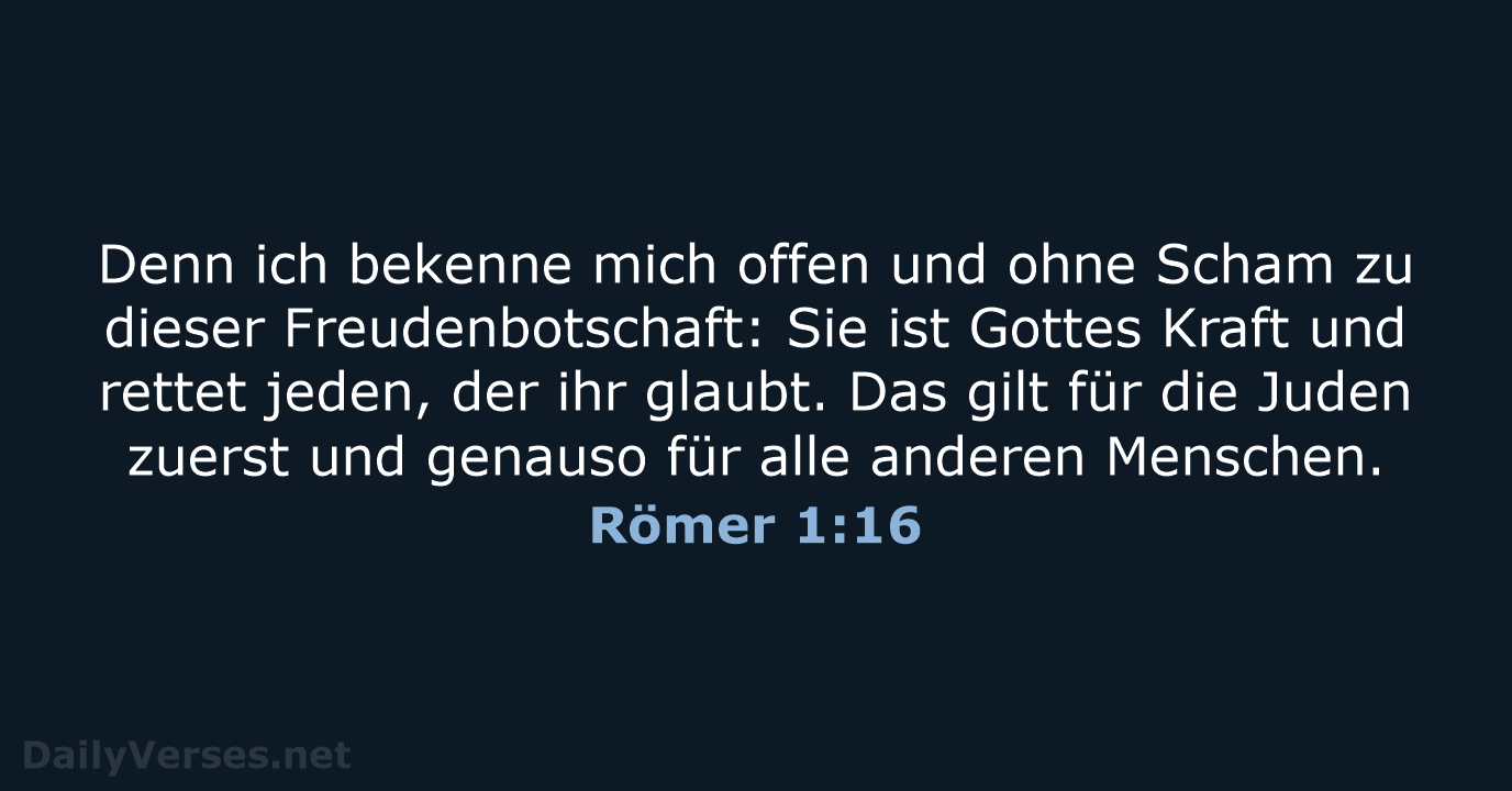 Römer 1:16 - NeÜ